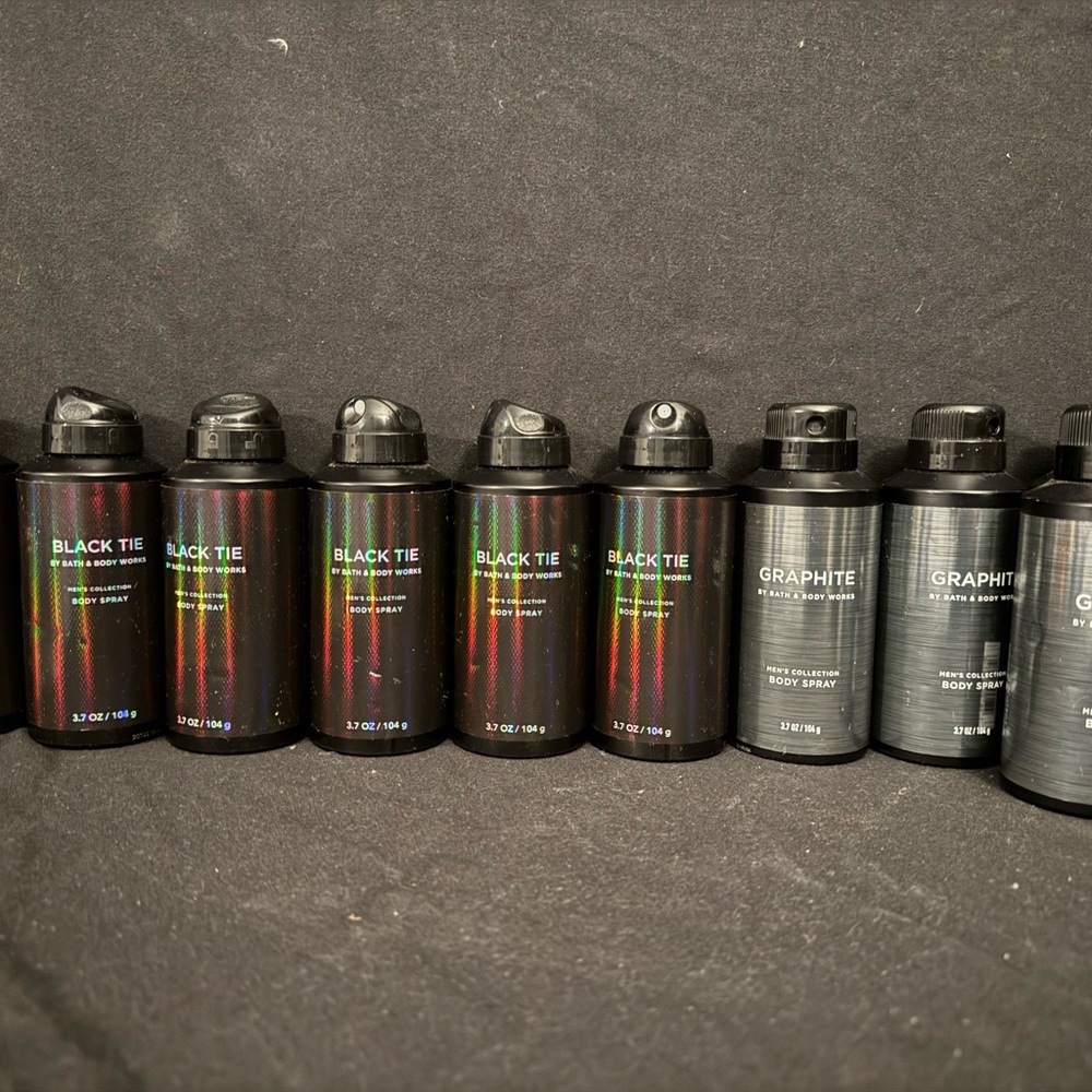 Bath & Body Works Black Tie and Graphite Body Spray 9Set